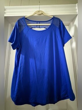 90 Degree By Reflex Women’s Blue Short Sleeve Top Size 1X NWOT